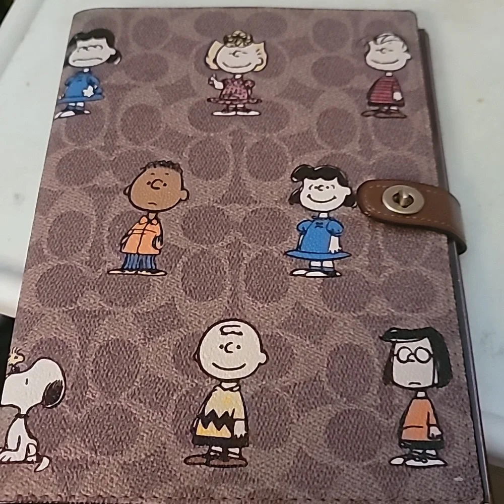 Coach Embossed Leather Notebook W/ Peanuts Characters- Great Item- NWOT